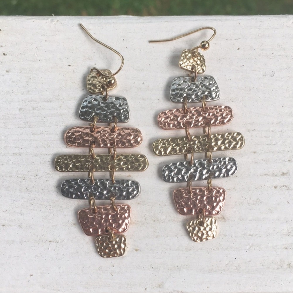 Elegant Mixed Metal Dangle Earrings